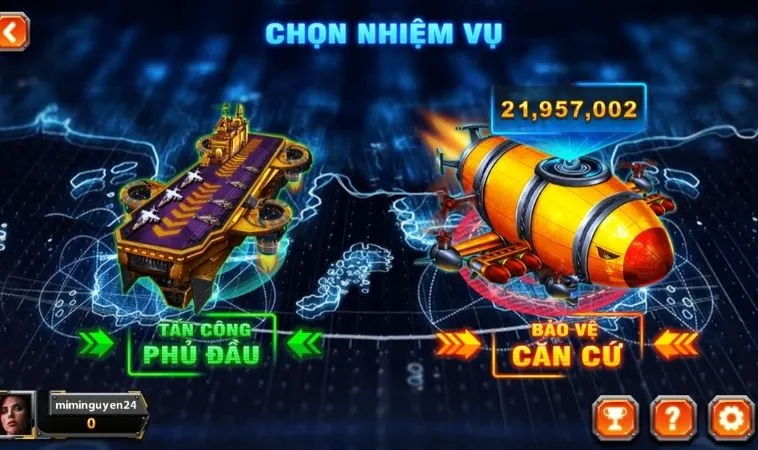 Tìm Hiểu Cách Chơi Bắn Cá Đại Chiến B52 Tại M88 Để Thắng Lớn 2 Chọn nhiệm vụ trong game Bắn Cá Đại Chiến B52 tại M88